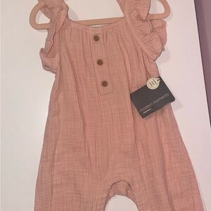 Gerber Dusty Pink Ruffle Strap One-Piece Romper NWT